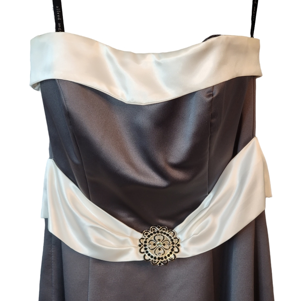 Alfred Angelo Slate Gray Prom Formal Night Gown Bell Dress See Measurements - Picture 4 of 16